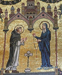 St Dominic receiving the rosary from BVM