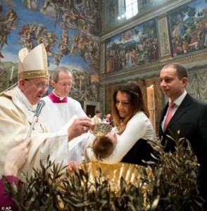 Francis baptizing 2014