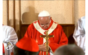 Pope Francis in the cenacle 2014