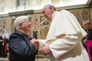 Maria Voce with Pope Francis Sept 26 2014